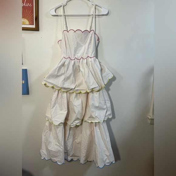 Tiered Scallop Sleeveless Midi Dress
English Factory - Picture 6 of 9